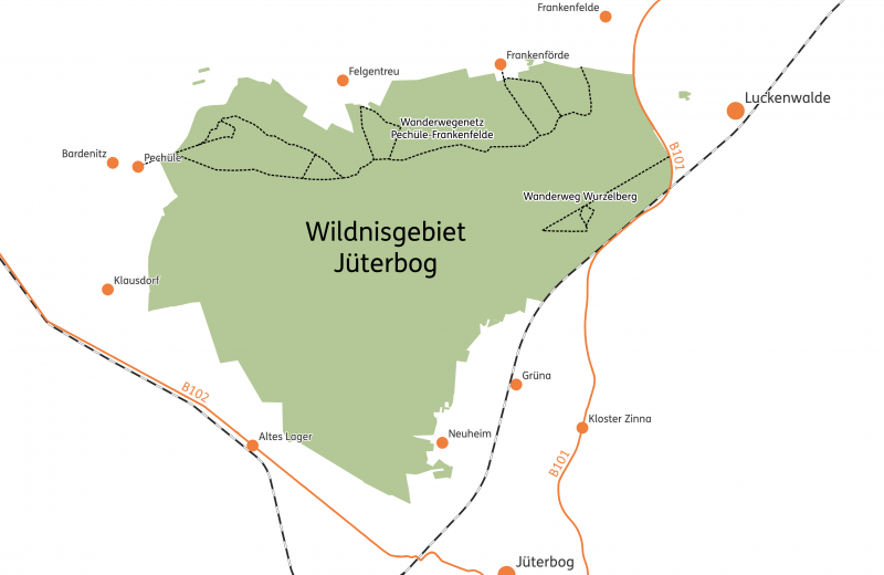 Karte Wildnisgebiet Jüterbog