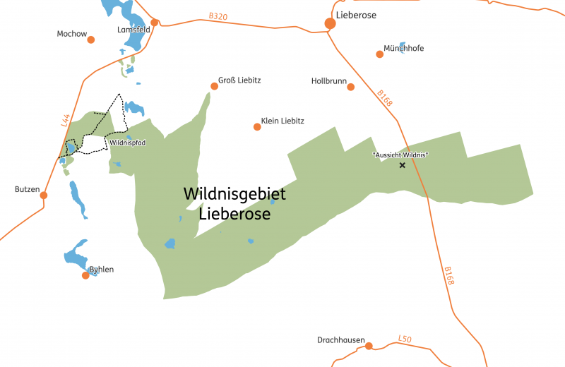 Karte Wildnisgebiet Lieberose